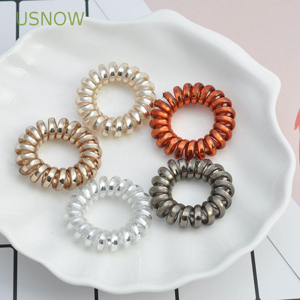 USNOW Spiral Elastic Rubber Band Gum Band Telephone Wire Hair Bands