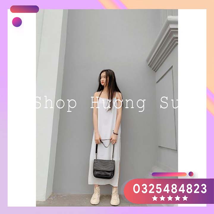 Váy 2 Dây Vạt Xẻ Basic Dáng Suông Siêu Hot-HươngSu-(V026) | BigBuy360 - bigbuy360.vn