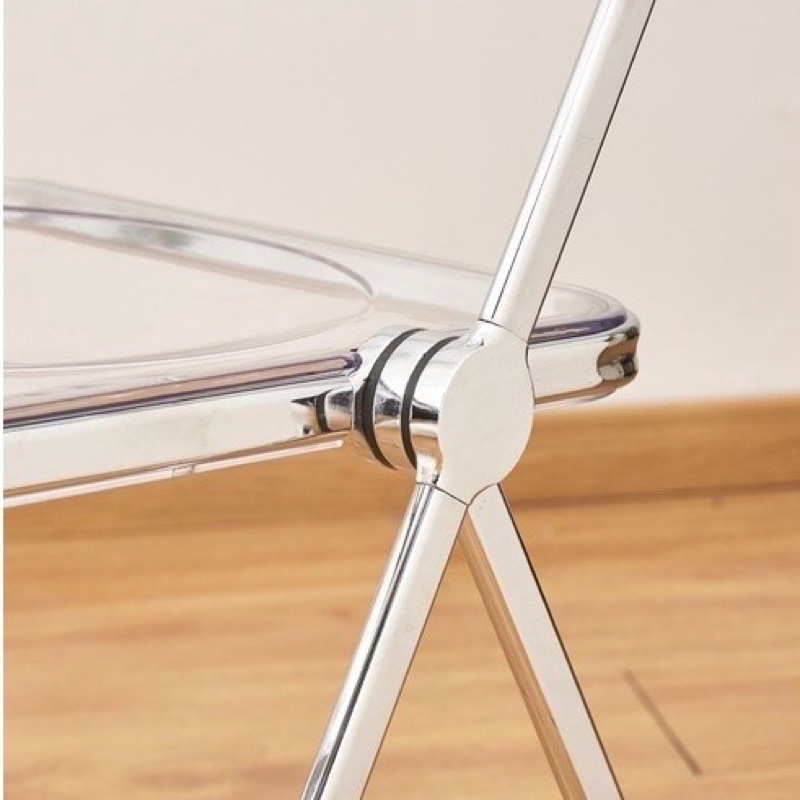 Ghế gấp Inox trong suốt phong cách hàn quốc cứng cáp chống trầy xước decor phòng