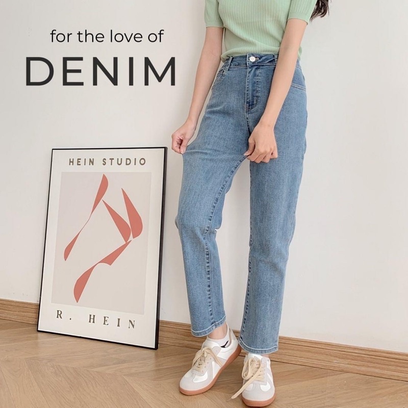 quần jeans boy friend co giãn tốt lưng siêu cao ( hình thật 100%)