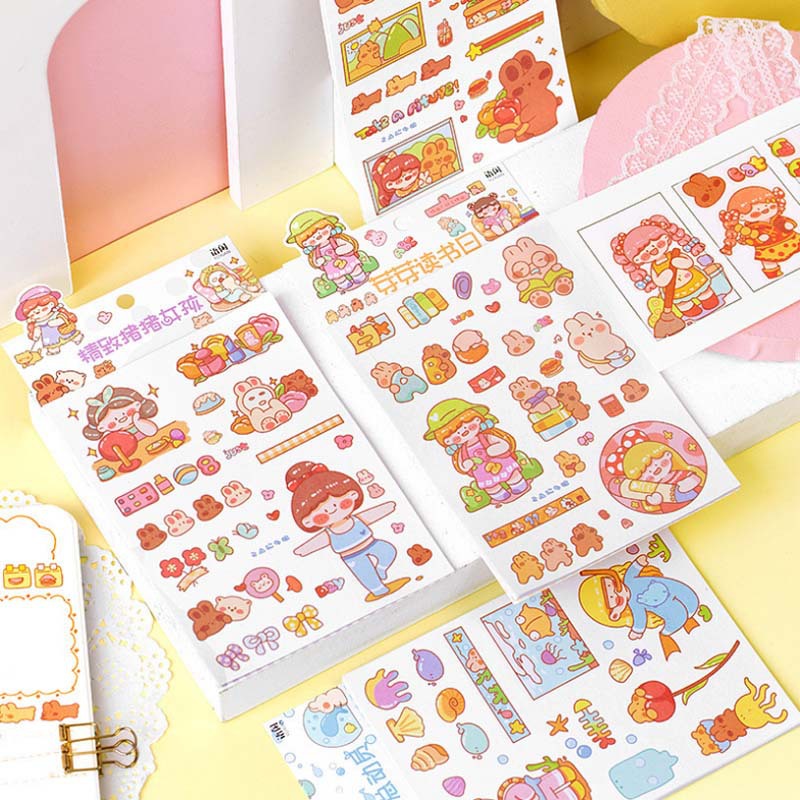 Bộ 6 tờ hình dán trang trí nhật ký
