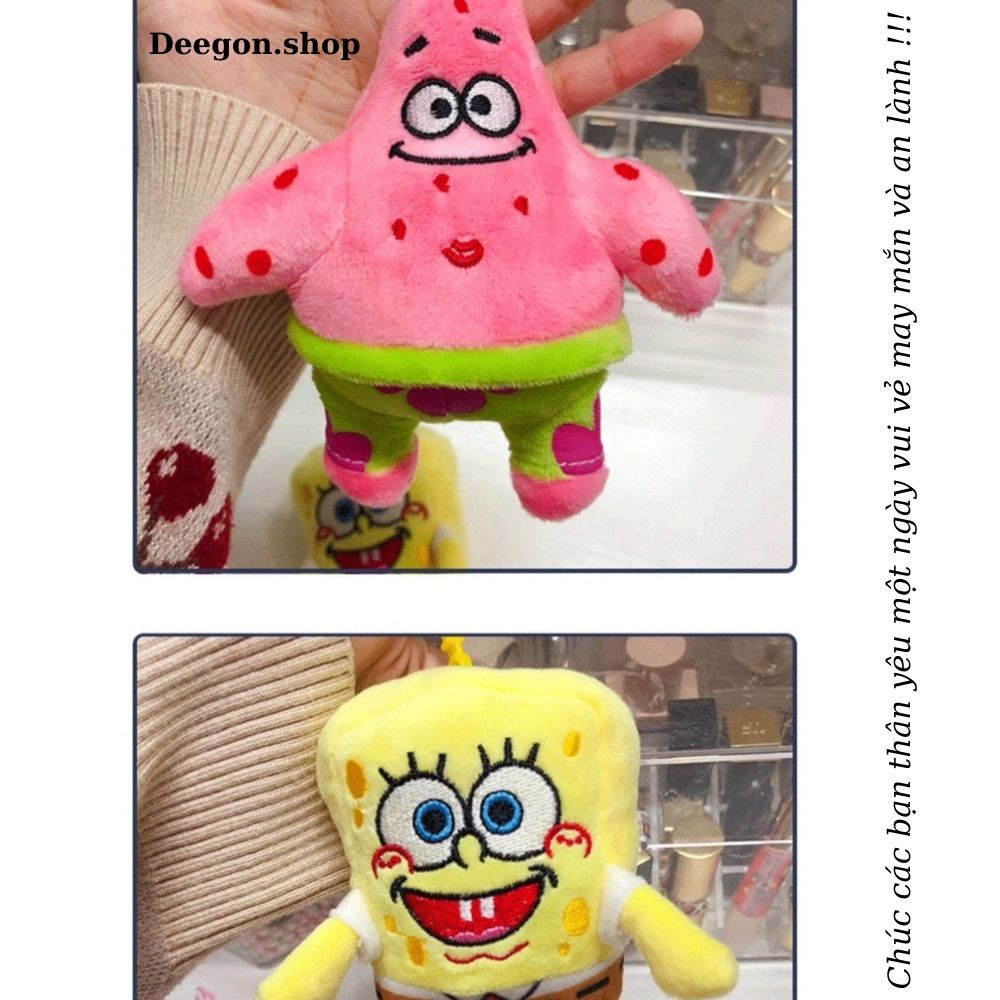 Móc khóa treo balo hình con sao biển và bọt biển,Móc chìa khóa nhìn thôi đã yêu rồi