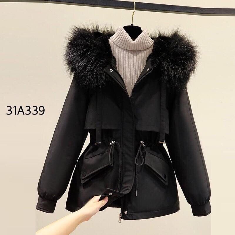 Áo phao parka nữ lót lông cừu 3 lớp cực đẹp ấm Kanimi | BigBuy360 - bigbuy360.vn