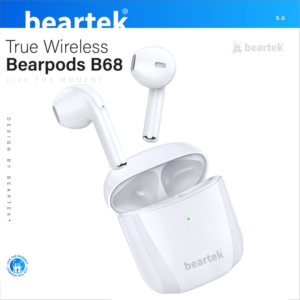 Tai nghe bluetooth Beartek Bearpods B68 có đổi tên, chạm cảm ứng, bass mạnh