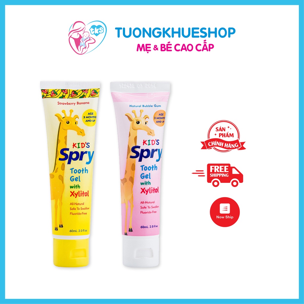 Kem đánh răng trẻ em Kid's Spry 60ml - Mỹ Kem đánh răng cho bé nuốt được