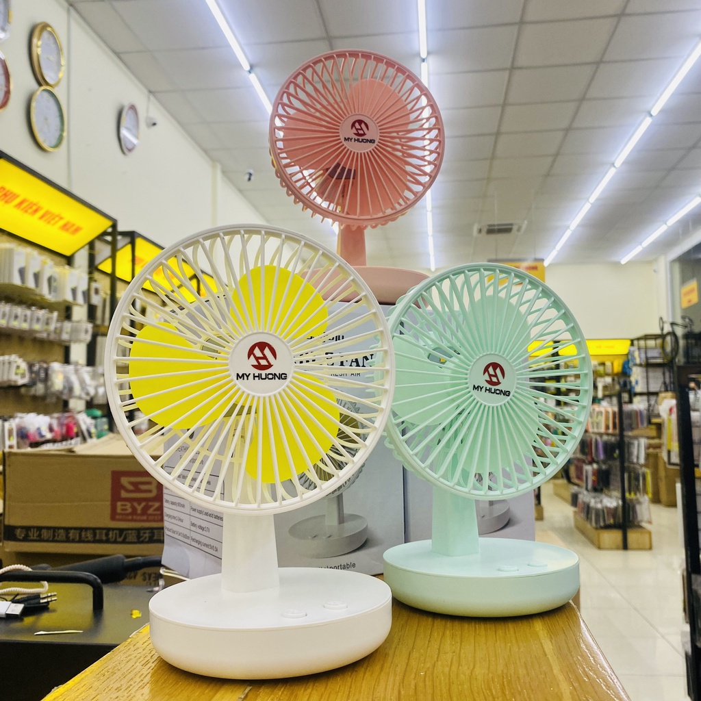 Quạt Mini Tích Điện Để Bàn Moving Head 2 Chế Độ