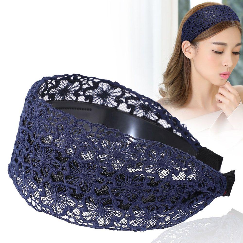 Băng Đô Cài Tóc Phối Ren Bản Rộng Thời Trang Dành Cho Nữ
