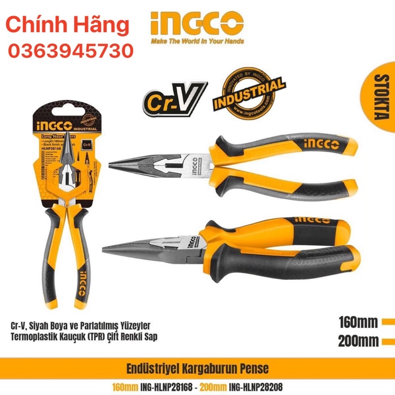 ĐỒ NGHỀ INGCO Kềm cắt mỏ dài 8''/200mm HLNP28208