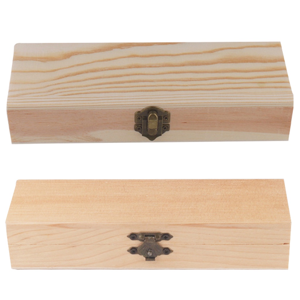 Hộp đựng bút chì bằng gỗ hình chữ nhật có khóa di động cho trẻ em