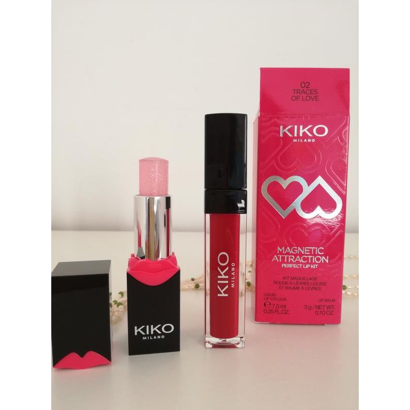 Son kem lì kiko - combo 2 Son Môi Kiko Magnetic Attraction Perfect Lip Kit: Son lì + Son dưỡng không màu