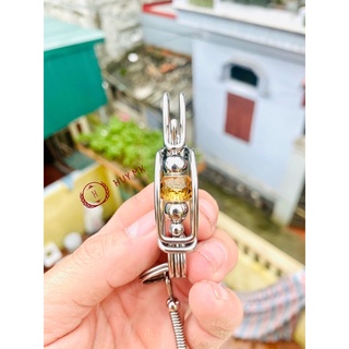 Móc khoá thủ công đá phong thuỷ - đá vàng