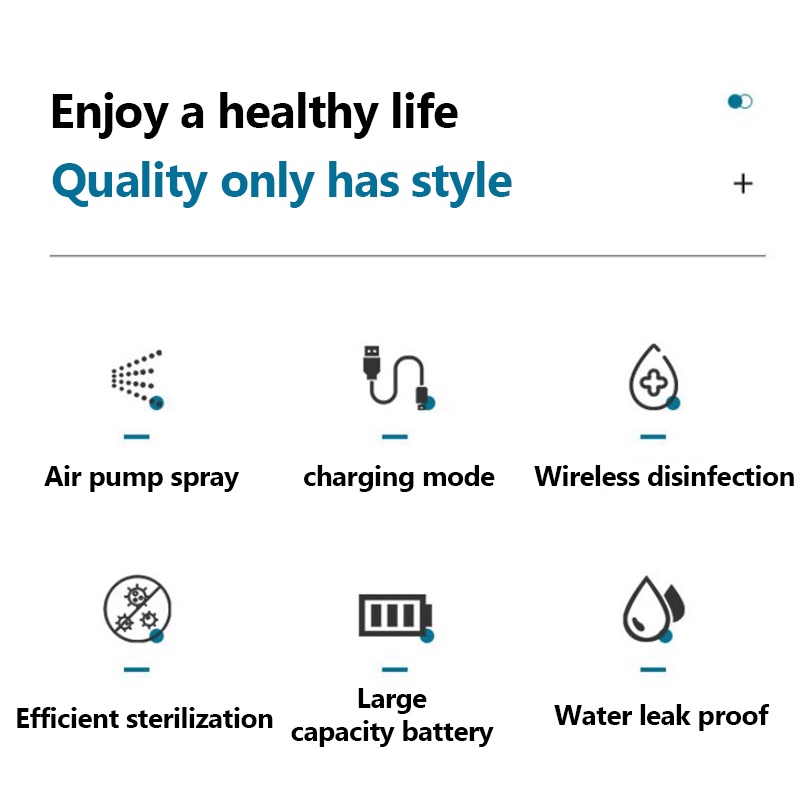 Súng Khử Khuẩn Phun Trùng Cầm Tay Phun Sương ánh Sáng Xanh Nano Phun Chất Lỏng Dung Tích Lớn 800ml