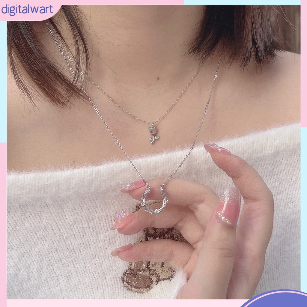 Vòng cổ Đồng Mặt Hình Hoa Hồng Chống Rỉ Sét Cho Cặp Đôi