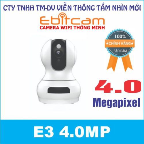 Camera IP Wifi Ebitcam E3 (4.0MP - Utral HD+ 1520P), tích hợp AI thông minh phát hiện khuân mặt, đàm thoại 2 chiều