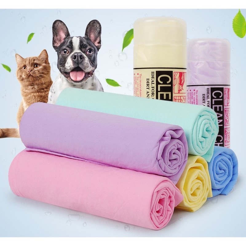 Khăn tắm siêu thấm dành cho chó mèo m, hộp size lớn, nhỏ