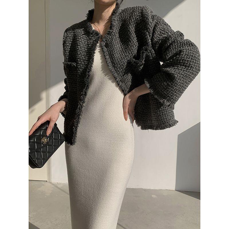 Áo khoác vải tuýt dành cho nữ phong cách Hàn Quốc mới mùa xuân và thu 2022