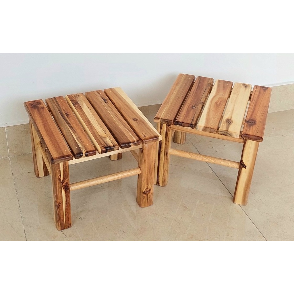 Ghế Đôn Gỗ Mặt Tròn Cao 24.5cm, Ghế Cafe Phố - Hàng VN Xuất Khẩu