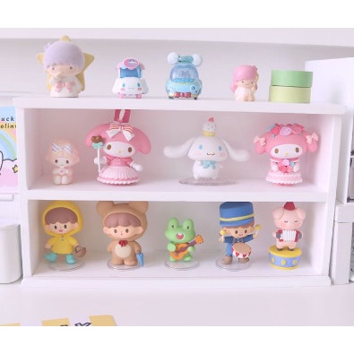Kệ gỗ mini 2 tầng kệ trang trí để bàn, nhiều màu