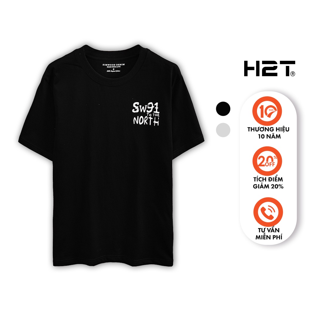 Áo Thun Nam H2T Form Dáng Slim Fit Tôn Dáng, Hình In Trên Áo Trước Ngực Và Phía Sau Phối Màu Tương Phản 1466