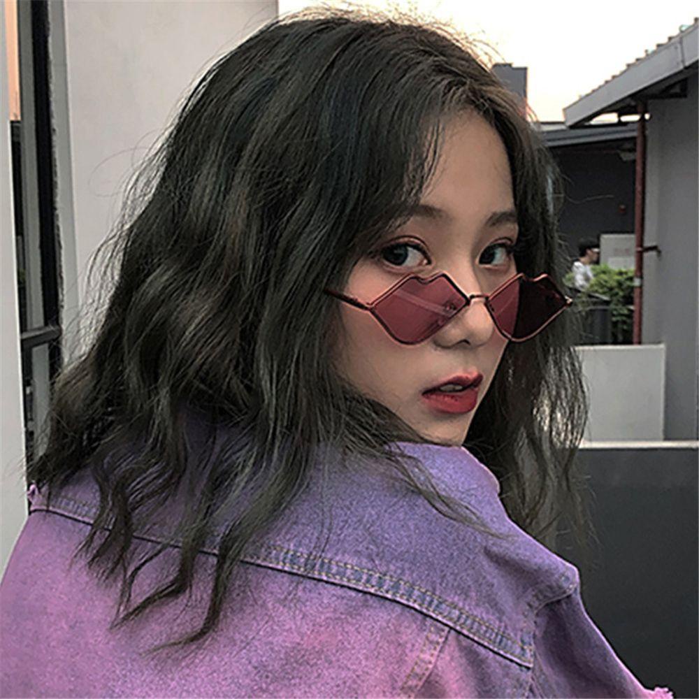 ROSE Kính Mát Hình Đôi Môi Phong Cách Retro