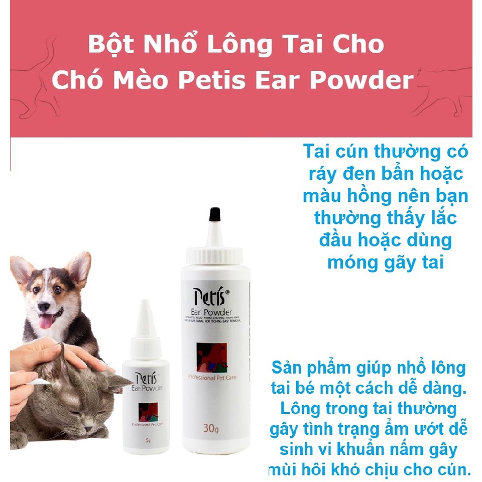 Bột nhổ lông tai cho chó mèo Spirit ️, Petis ️ FREESHIP ️ không đau, kích ứng da, mau khô, kháng khuẩn | PetZoneHCM