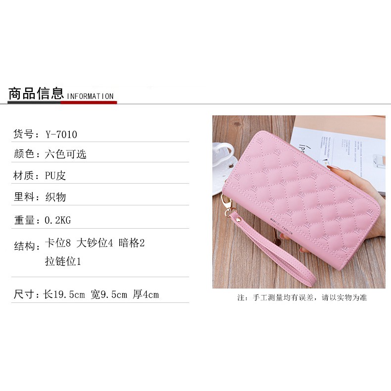 Ví nữ dài cầm tay cao cấp đẹp giá rẻ  đựng tiền giá KHÓA ĐÔI loại dày nhiều ngăn VN7010