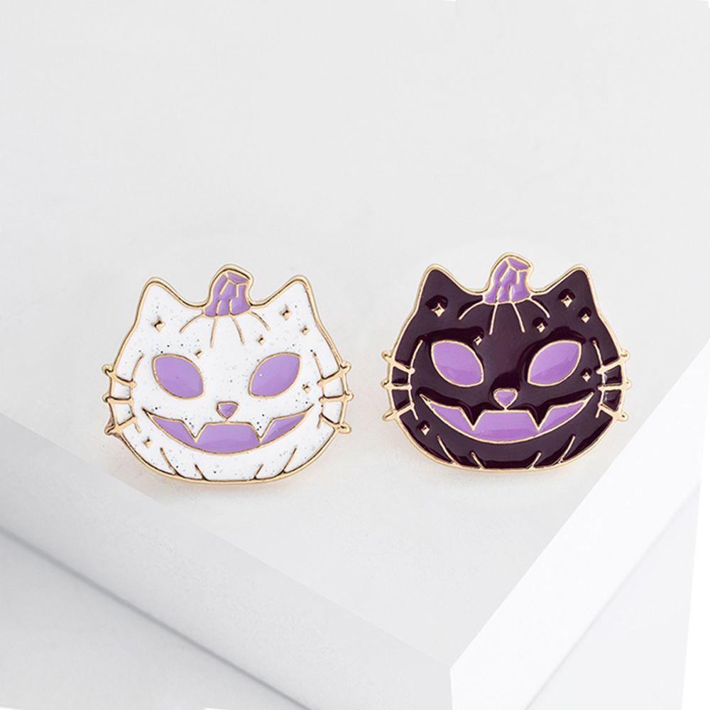 MOILYVN Trâm Cài Áo Kim Loại Hình Mèo Bí Ngô Halloween