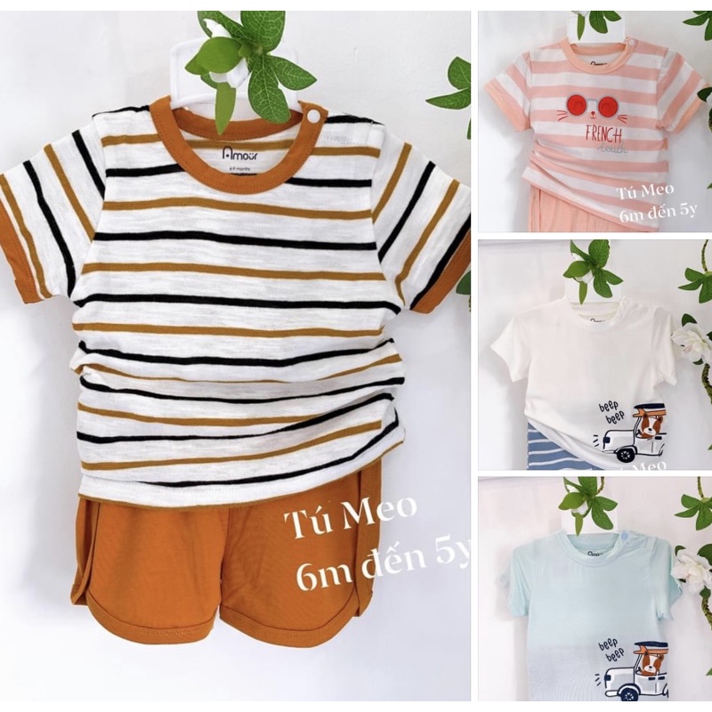 Bộ cộc amour petit cho bé gái bê trai nhiều mẫu