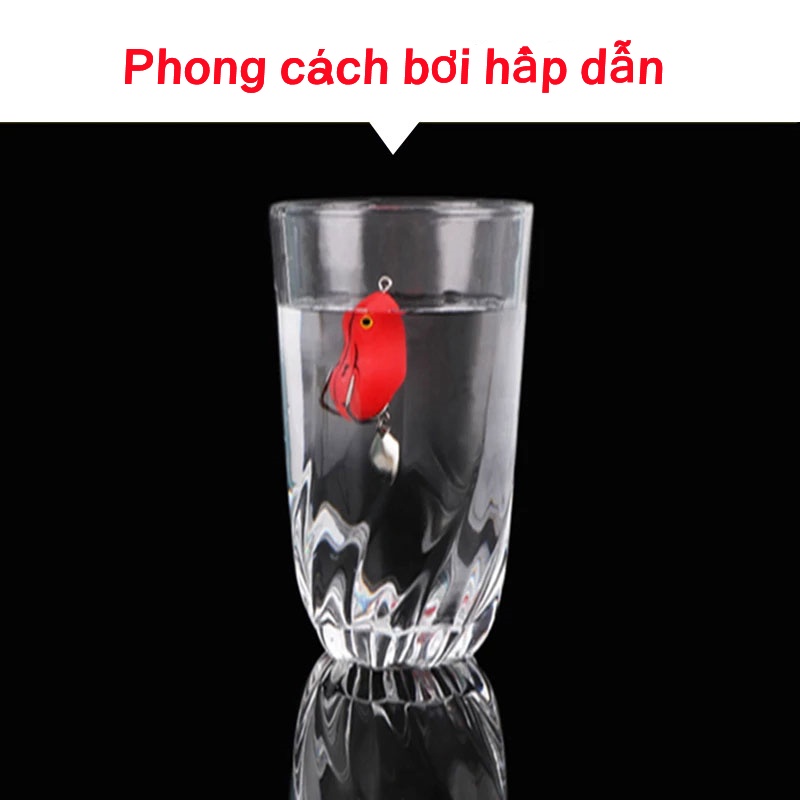 Mồi Câu Cá Giả 4.5cm/7g 5cm/12g  Mồi câu cá giả hình ếch Bằng Nhựa Cứng Có Móc Câu 0.5-1.5m mồi câu cá tầng nước trên.