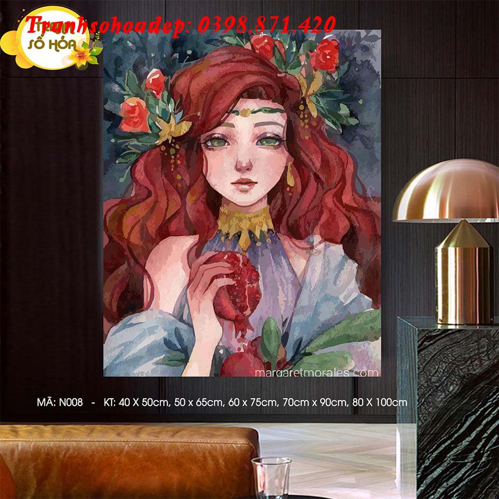 Tranh Sơn Dầu Số Hóa Cô Gái T Art Tự Tô Màu Theo Số Hàng Có Sẵn | BigBuy360 - bigbuy360.vn