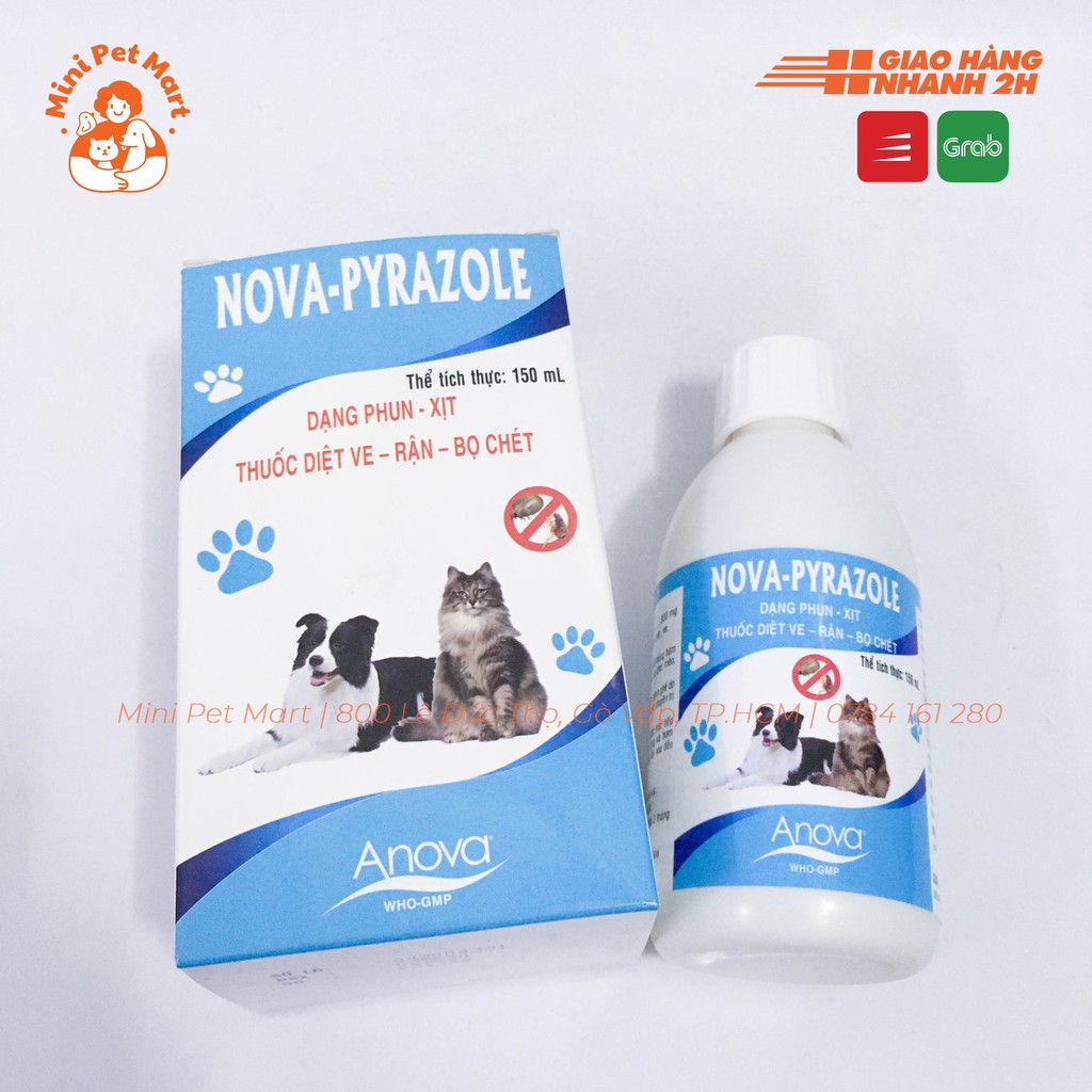 NOVA PYRAZOLE 150ml - Thuốc xịt diệt ve, rận, bọ chét cho chó mèo