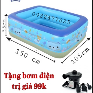 Bể Bơi Cho Bé 1m5 Tặng Bơm Điện