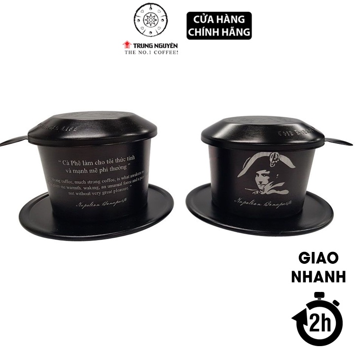 Phin nhôm hoa văn màu đen Trung Nguyên