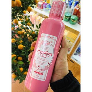 Nước súc miệng Propolinse sakura hồng 600ml nội đia Nhật