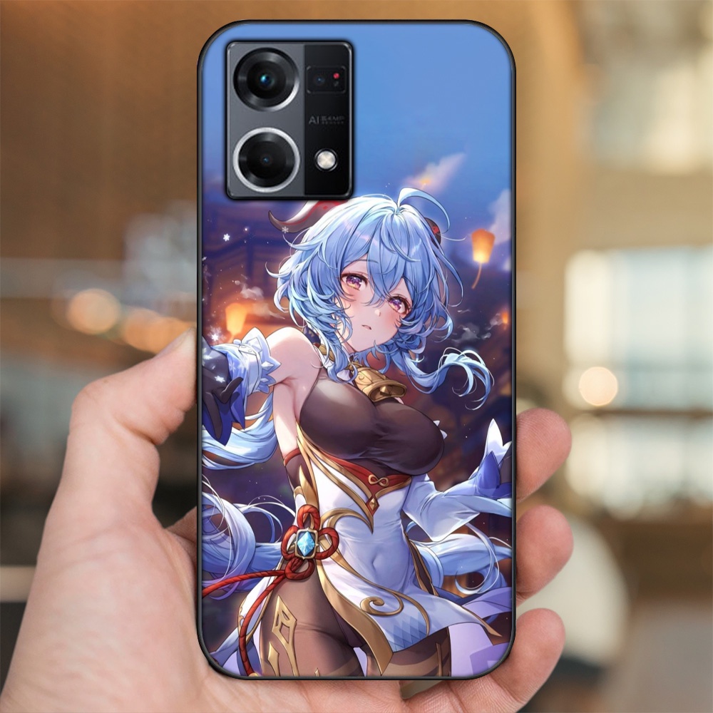 Ốp lưng Oppo Reno 8 4G viền đen in hình Ganyu Genshin Impact