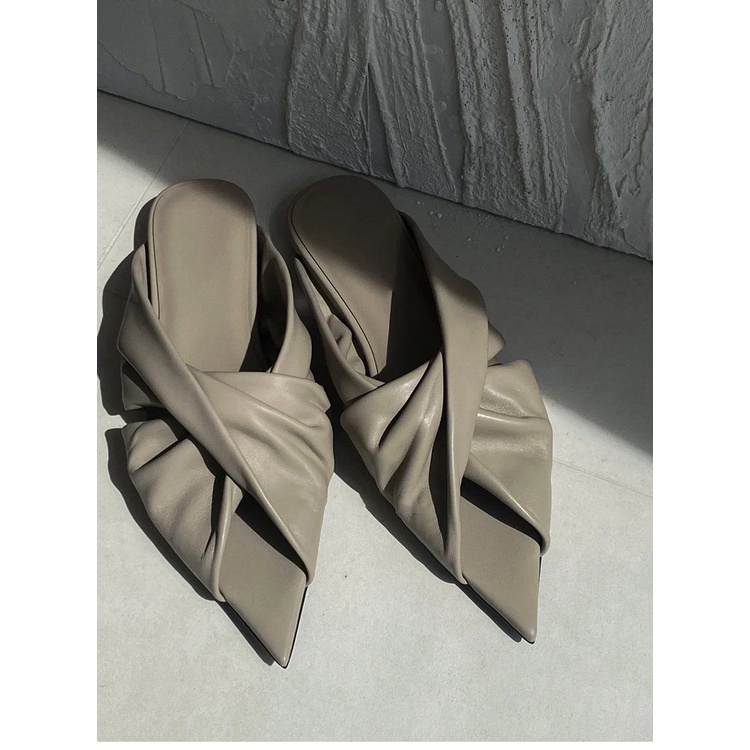 Giày Muller Mũi Nhọn Hở Ngón Phong Cách Thời Trang Xuân Hè Mới 2022