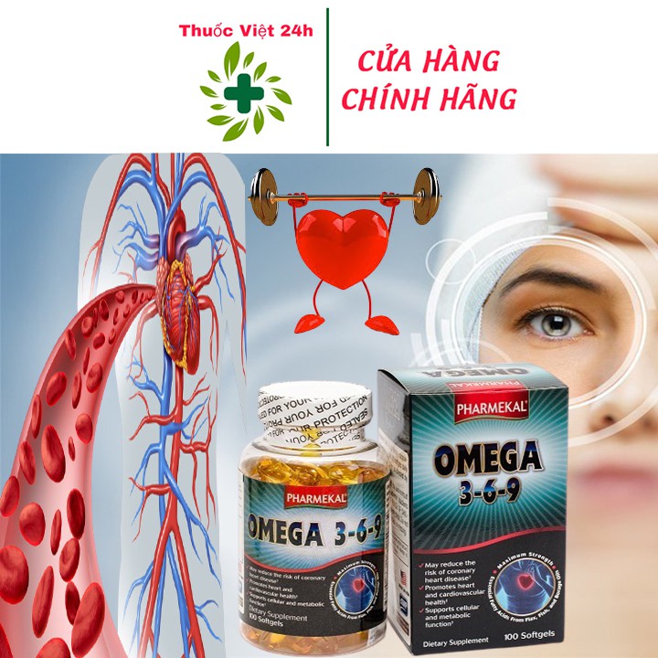 Viên Dầu Cá Omega3-6-9 Pharmekal - Hỗ trợ tim mạch và tăng cường trí nhớ - omega369 - Hộp 100 viên