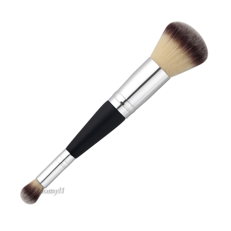 [HOMYL1]Pro Wooden Makeup Brush Dual-Ended Face Shading Flat Contour Foundation Tool