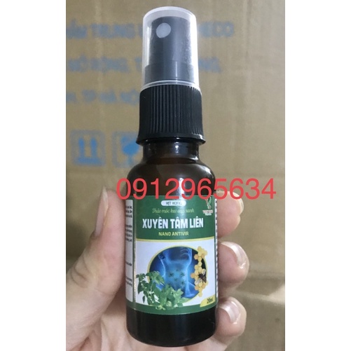 Xịt họng thảo mộc keo ong xanh Xuyên Tâm Liên Nano Antivir hỗ trợ hô hấp khoẻ mạnh phòng dịch bệnh virus