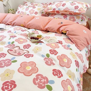 Bộ chăn ga và gối cotton poly mẫu gấu hạnh phúc Luis Bedding shop