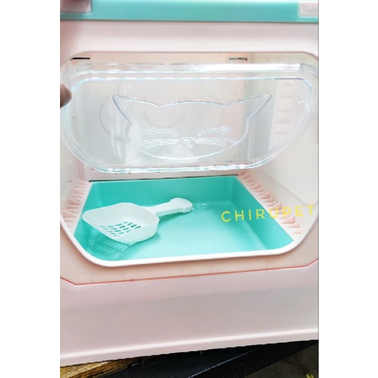 [Kèm Xẻng] Nhà Vệ Sinh Mèo 2 Cửa Size Lớn 51*45*35