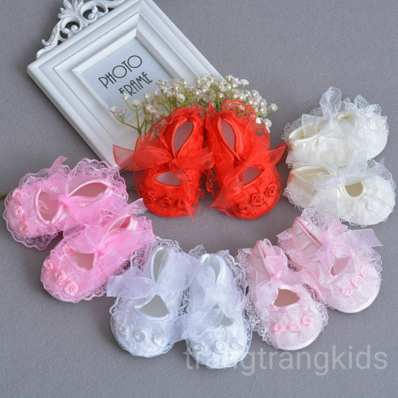Giày nơ ren tiểu thư cho bé gái từ 0-10 tháng