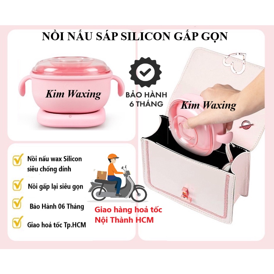 Nồi nấu sáp wax Ceramic Silicon siêu chống dính gấp gọn dễ dàng lau chùi