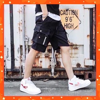 [ Kaki Dày - Chất Đẹp ] Quần sooc kaki túi hộp dây khoá chữ siêu phẩm mới cực chất , quần short nam