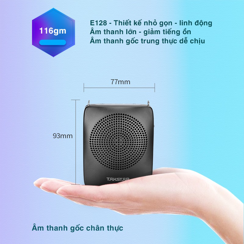 [CHÍNH HÃNG] Takstar E128 Loa mic Máy trợ giảng cao cấp có dây, Bluetooth, Giáo viên, hướng dẫn viên, Bảo hành 1 năm