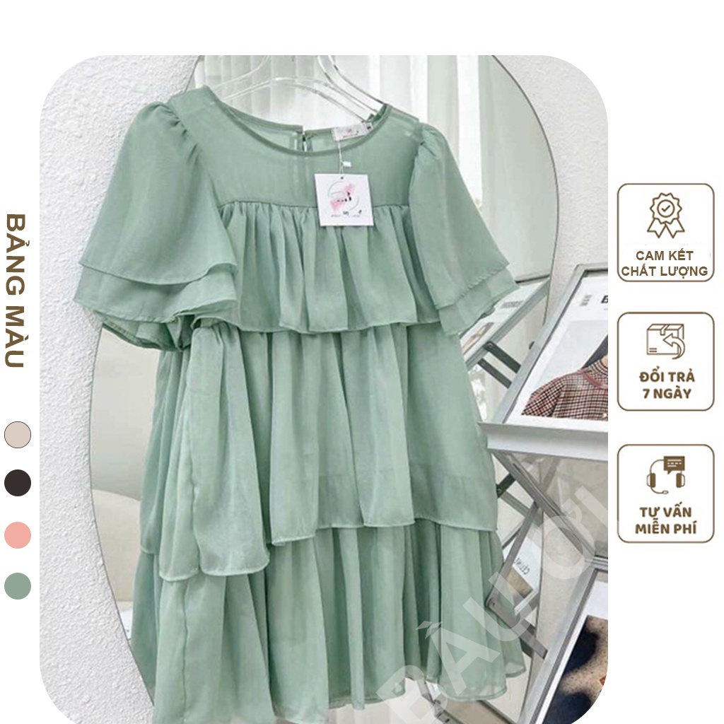 [BAUOII V18] VÁY BẦU VOAN THIẾT KẾ NHIỀU TẦNG KIỂU DÁNG TIỂU THƯ SANG CHẢNH - ĐẦM  BẦU  CÔNG SỞ - ĐẦM BẦU DỰ TIỆC