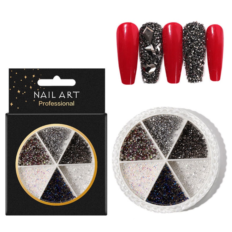 Hộp Đá 3D Lấp Lánh Trang Trí Móng Tay Nghệ Thuật