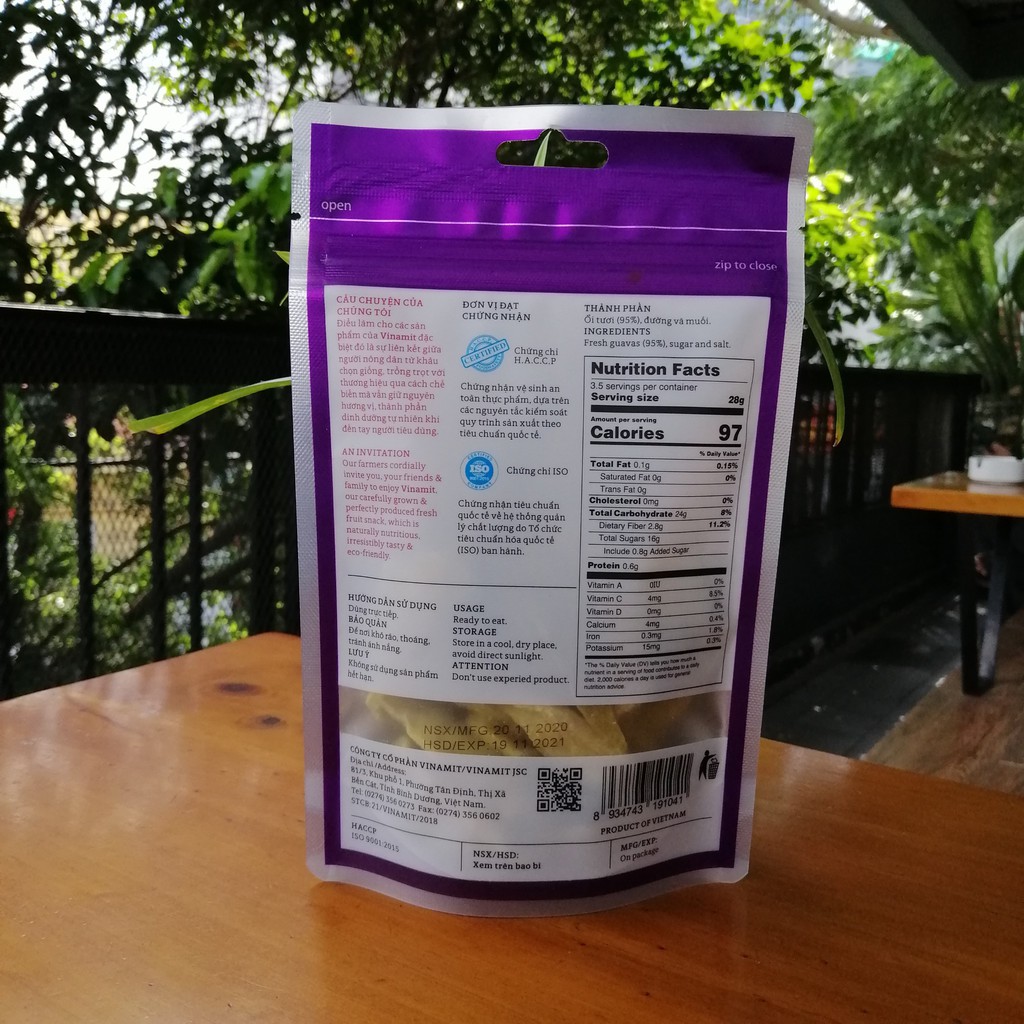 Ổi sấy dẻo Vinamit 100g ổi hương vị tự nhiên