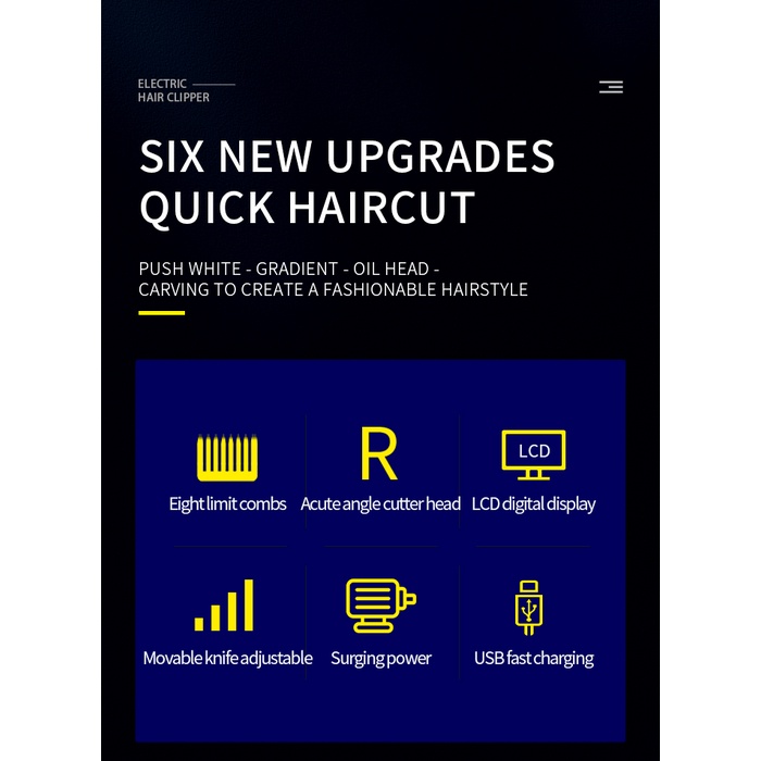 Tông đơ Kemei KM-5096 7000RPM sử dụng điện không dây tạo đường cắt tóc cực chính xác