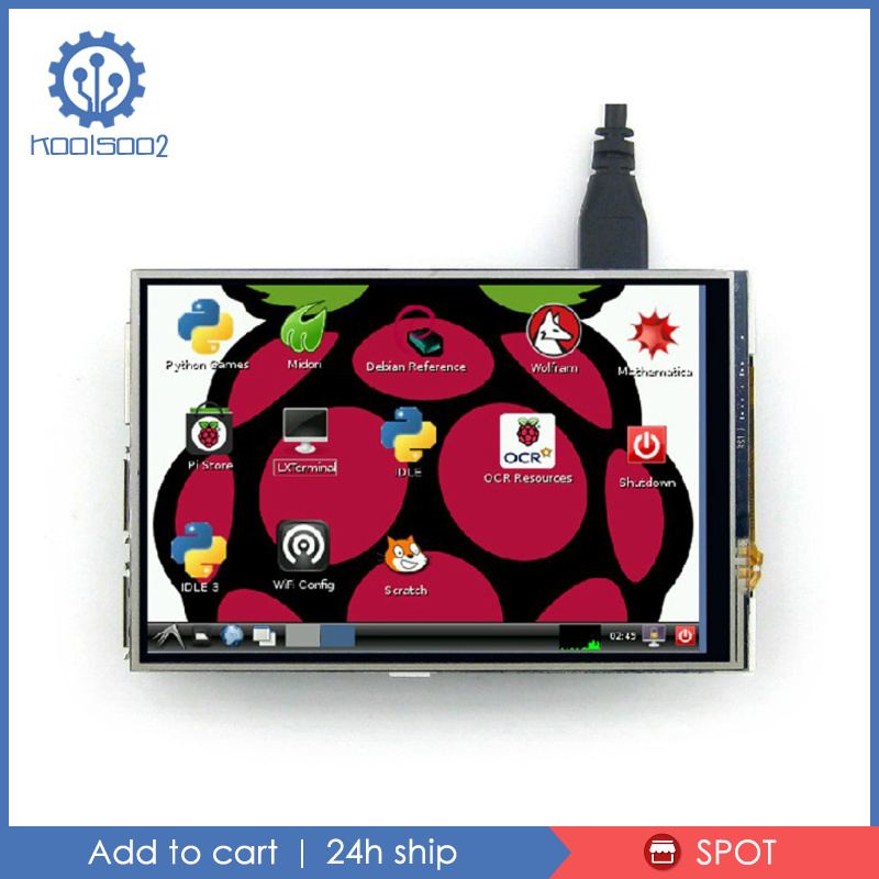 [KOOLSOO2]3.5 Inch LCD Touch Screen with Transparent Case for Raspberry Pi 3 Model B